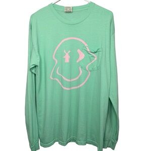 Dutch Bros RARE Long Sleeve Mint Green w/Pink Tee MEDIUM DB 1992